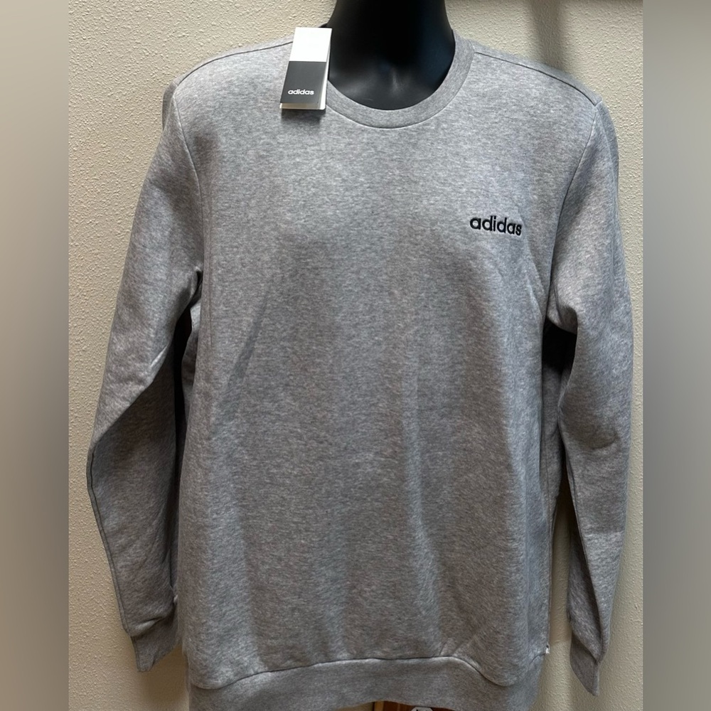 Adidas Feel Cozy Heather Grey Crew Neck Sweatshirt NWT